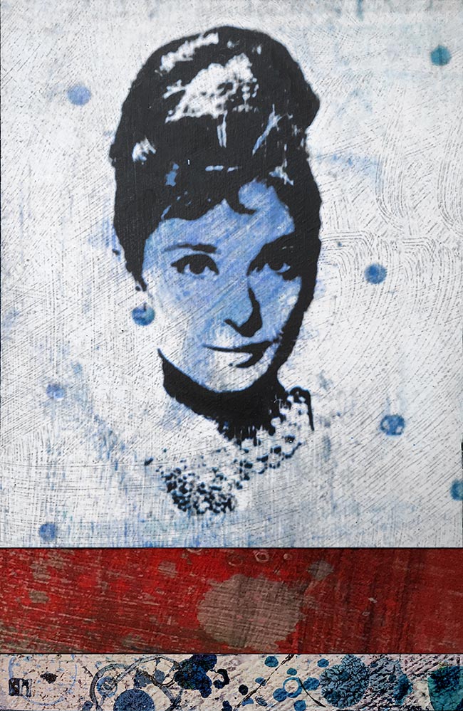 Audrey Hepburn (Blue with Red Stripe) by Thomas Van Housen